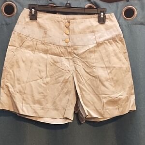 Plastic Island Beige Button-Front Shorts